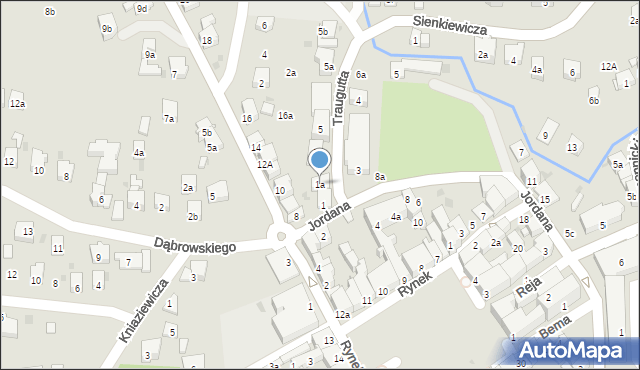 Myślenice, Traugutta Romualda, gen., 1a, mapa Myślenice