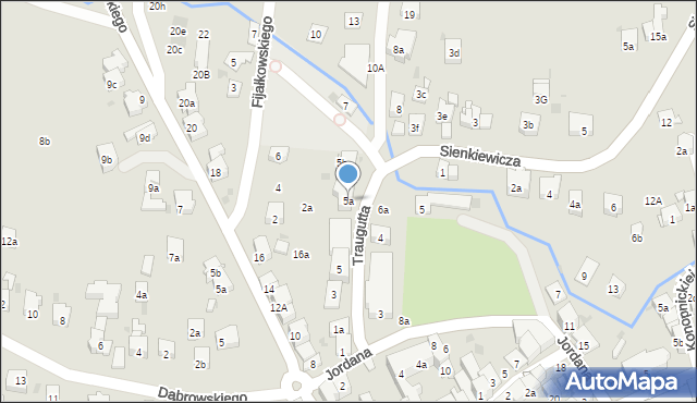 Myślenice, Traugutta Romualda, gen., 5a, mapa Myślenice