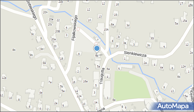 Myślenice, Traugutta Romualda, gen., 5b, mapa Myślenice