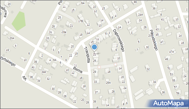 Nasielsk, Traugutta Romualda, gen., 21, mapa Nasielsk