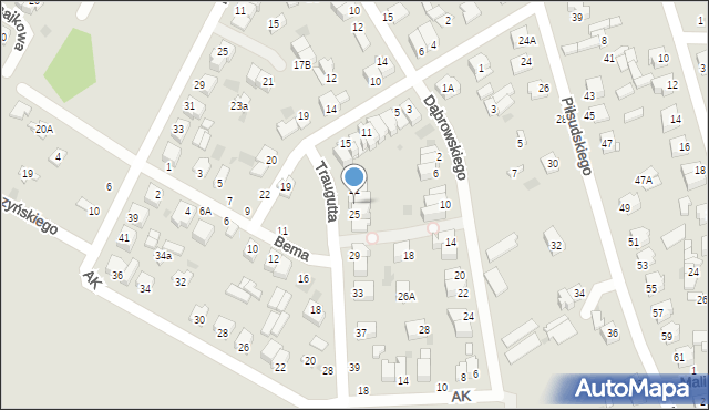 Nasielsk, Traugutta Romualda, gen., 23, mapa Nasielsk