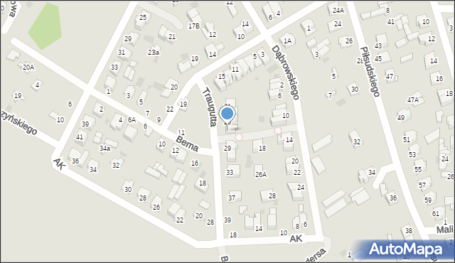 Nasielsk, Traugutta Romualda, gen., 27, mapa Nasielsk