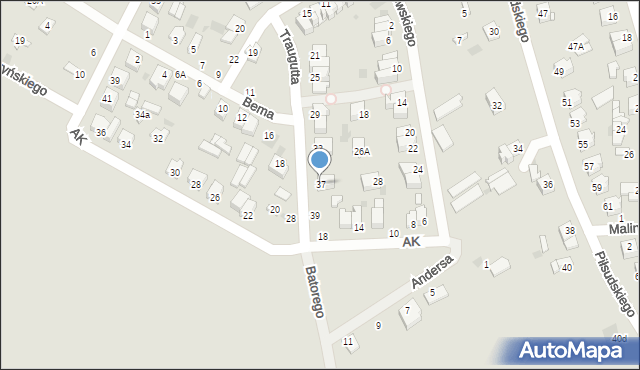 Nasielsk, Traugutta Romualda, gen., 37, mapa Nasielsk