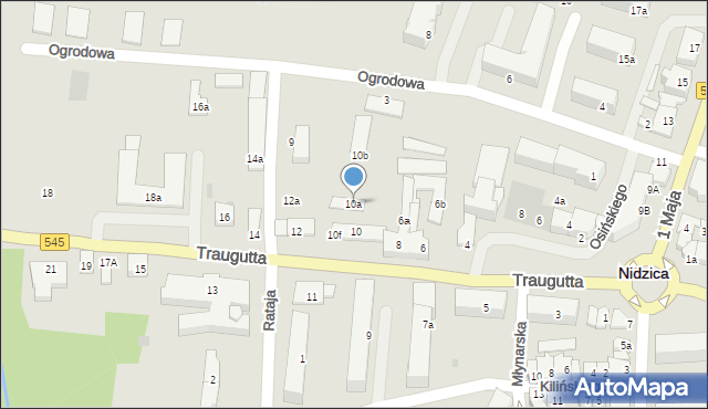 Nidzica, Traugutta Romualda, gen., 10a, mapa Nidzica
