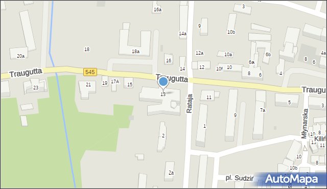 Nidzica, Traugutta Romualda, gen., 13, mapa Nidzica