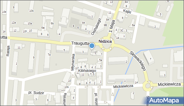 Nidzica, Traugutta Romualda, gen., 1a, mapa Nidzica