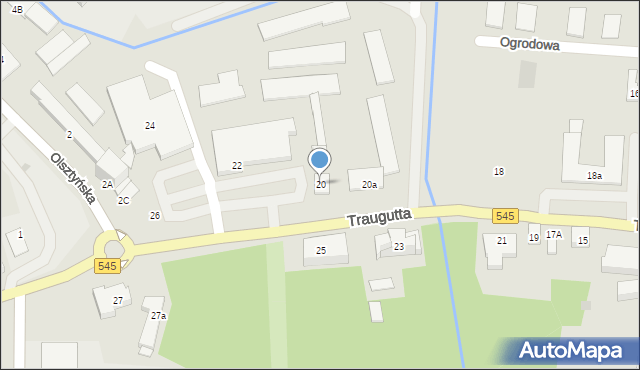 Nidzica, Traugutta Romualda, gen., 20, mapa Nidzica