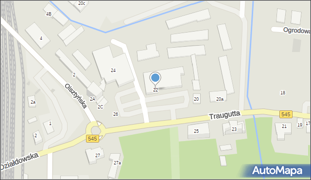 Nidzica, Traugutta Romualda, gen., 22, mapa Nidzica