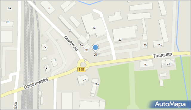 Nidzica, Traugutta Romualda, gen., 26, mapa Nidzica