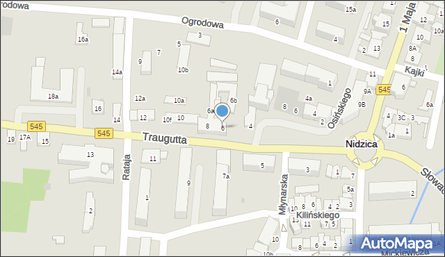 Nidzica, Traugutta Romualda, gen., 6, mapa Nidzica