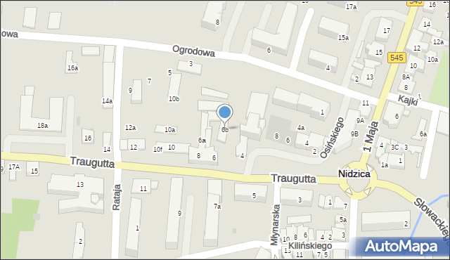 Nidzica, Traugutta Romualda, gen., 6b, mapa Nidzica