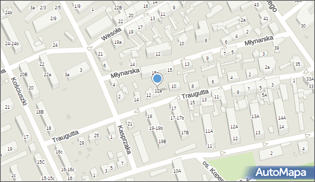 Nowa Sól, Traugutta Romualda, gen., 12a, mapa Nowa Sól