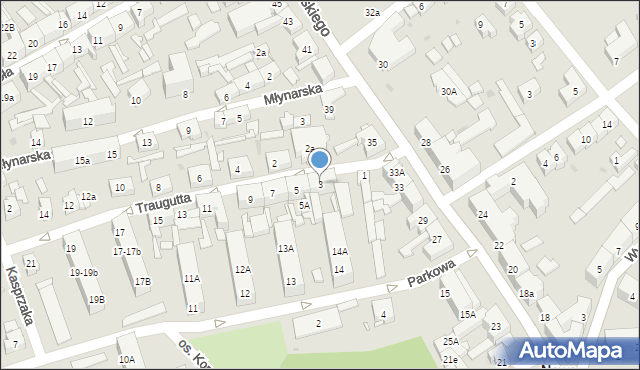 Nowa Sól, Traugutta Romualda, gen., 3, mapa Nowa Sól