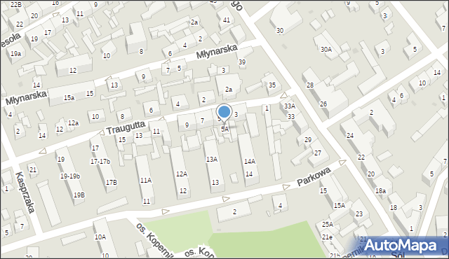 Nowa Sól, Traugutta Romualda, gen., 5A, mapa Nowa Sól