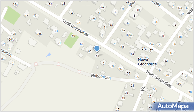 Nowe Grocholice, Trakt Grocholicki, 63, mapa Nowe Grocholice
