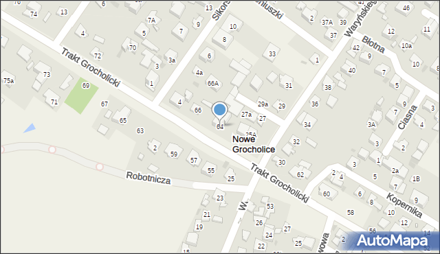 Nowe Grocholice, Trakt Grocholicki, 64, mapa Nowe Grocholice