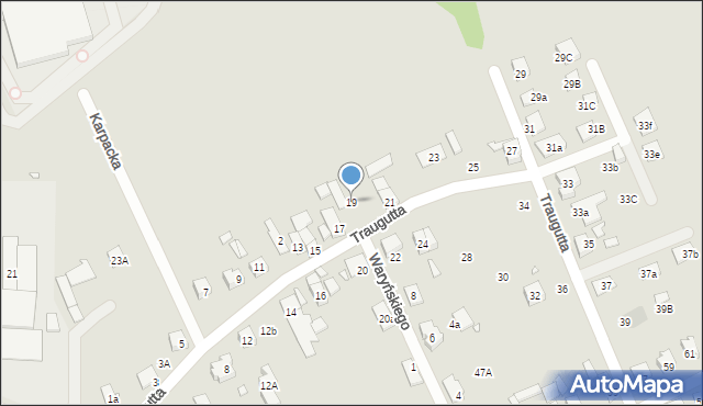 Nysa, Traugutta Romualda, gen., 19, mapa Nysy