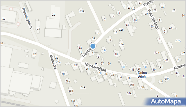 Nysa, Traugutta Romualda, gen., 2, mapa Nysy