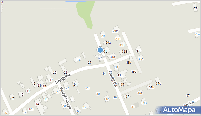 Nysa, Traugutta Romualda, gen., 27, mapa Nysy