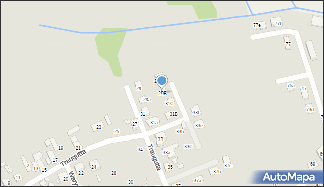 Nysa, Traugutta Romualda, gen., 29B, mapa Nysy