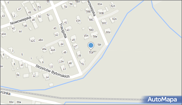 Nysa, Traugutta Romualda, gen., 51a, mapa Nysy