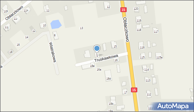 Obłaczkowo, Truskawkowa, 1, mapa Obłaczkowo