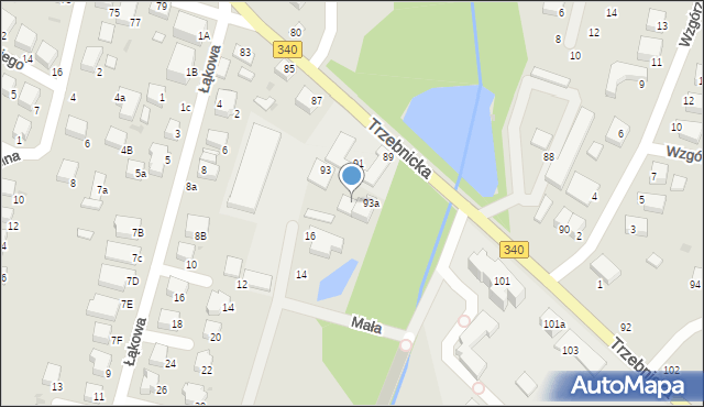 Oborniki Śląskie, Trzebnicka, 93b, mapa Oborniki Śląskie