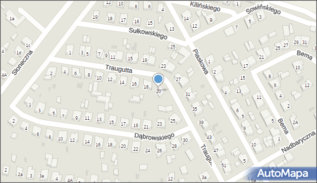 Odolanów, Traugutta Romualda, gen., 20, mapa Odolanów