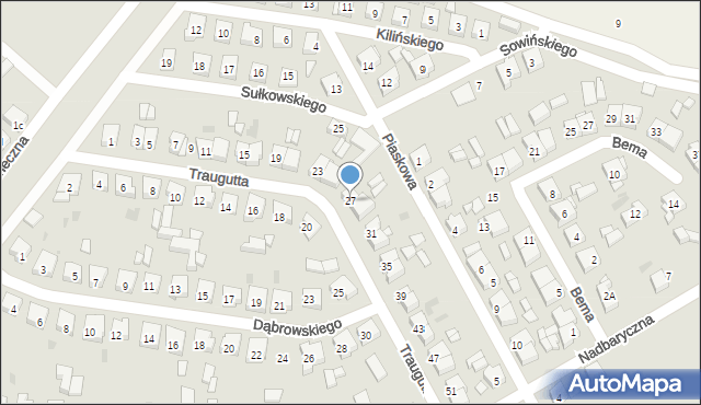 Odolanów, Traugutta Romualda, gen., 27, mapa Odolanów