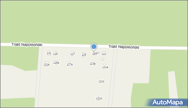 Ołdakowizna, Trakt Napoleoński, 123, mapa Ołdakowizna