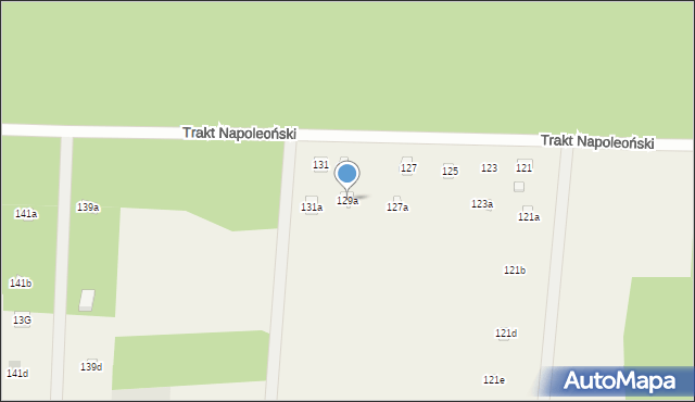 Ołdakowizna, Trakt Napoleoński, 129a, mapa Ołdakowizna