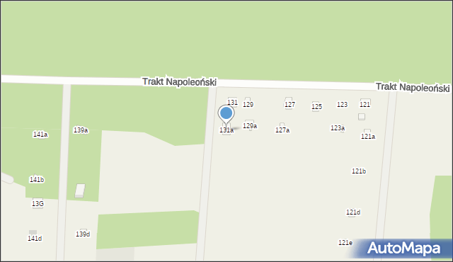 Ołdakowizna, Trakt Napoleoński, 131a, mapa Ołdakowizna