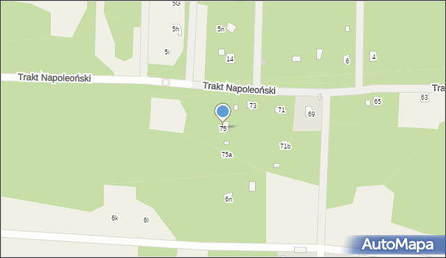 Ołdakowizna, Trakt Napoleoński, 75, mapa Ołdakowizna