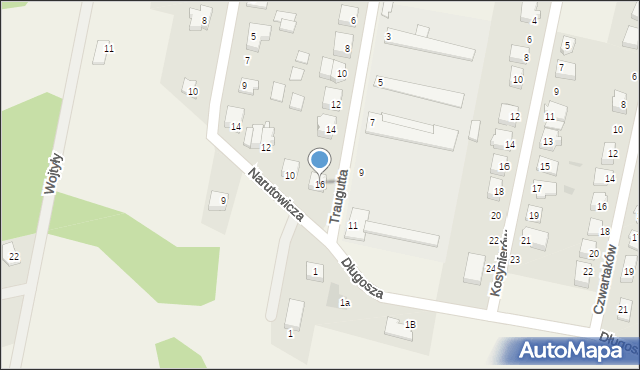 Olszewo-Borki, Traugutta Romualda, gen., 16, mapa Olszewo-Borki