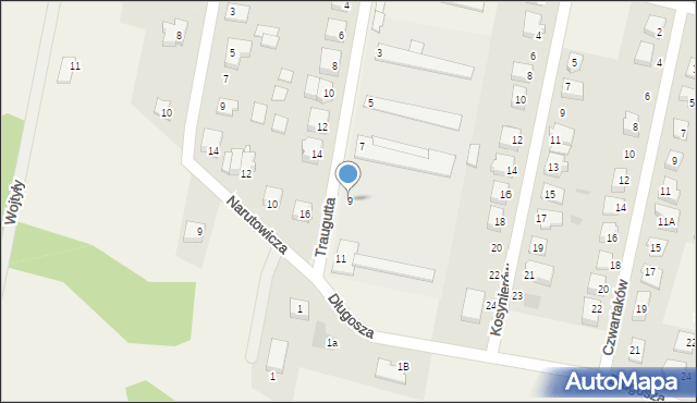 Olszewo-Borki, Traugutta Romualda, gen., 9, mapa Olszewo-Borki