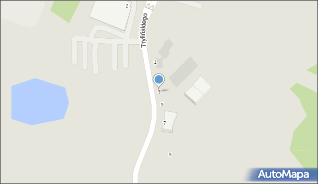 Olsztyn, Trylińskiego Władysława, 3, mapa Olsztyna