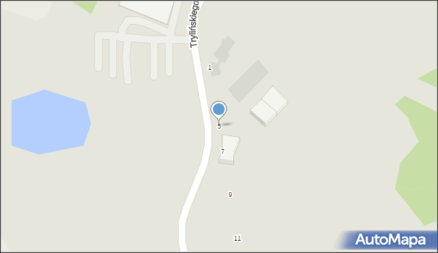 Olsztyn, Trylińskiego Władysława, 5, mapa Olsztyna