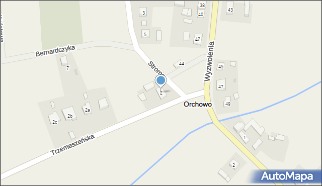 Orchowo, Trzemeszeńska, 2, mapa Orchowo