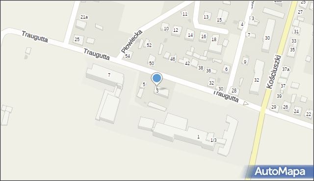 Osięciny, Traugutta Romualda, gen., 3, mapa Osięciny
