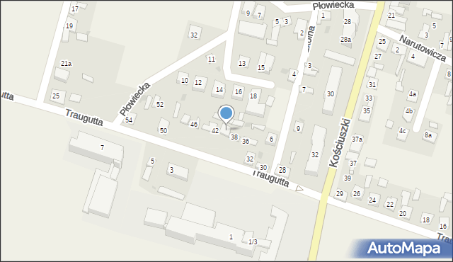 Osięciny, Traugutta Romualda, gen., 40, mapa Osięciny