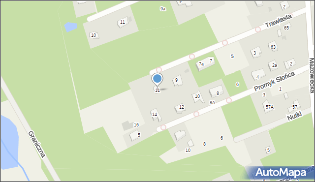 Osowiec, Trawiasta, 11, mapa Osowiec