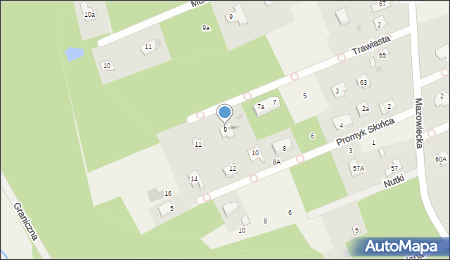 Osowiec, Trawiasta, 9, mapa Osowiec