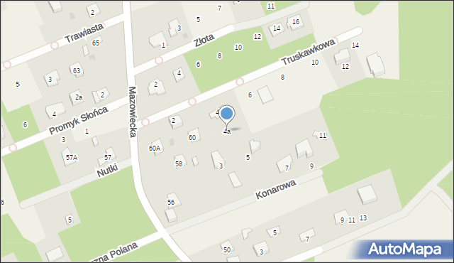 Osowiec, Truskawkowa, 4a, mapa Osowiec