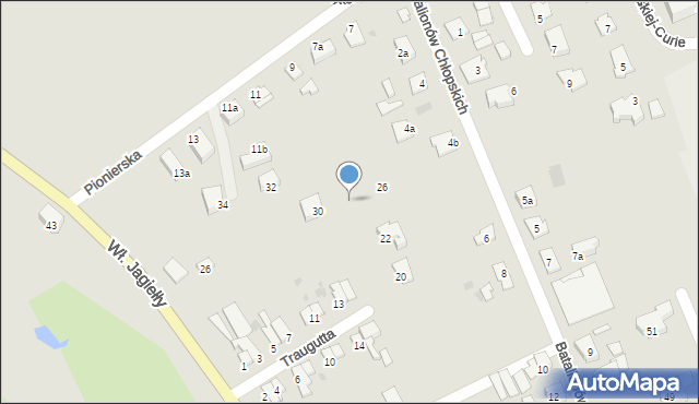 Ostróda, Traugutta Romualda, gen., 28, mapa Ostróda