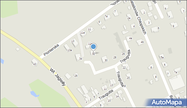 Ostróda, Traugutta Romualda, gen., 32, mapa Ostróda