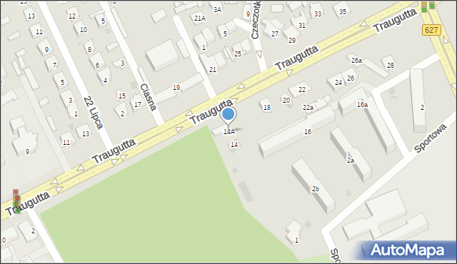 Ostrołęka, Traugutta Romualda, gen., 14A, mapa Ostrołęka