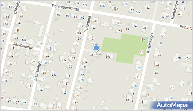 Ostrów Wielkopolski, Traugutta Romualda, gen., 36A, mapa Ostrów Wielkopolski