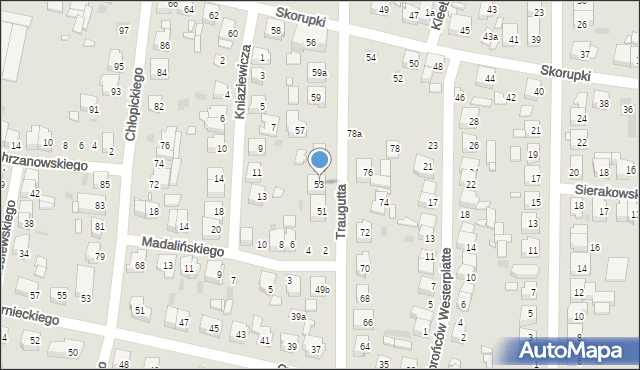 Ostrów Wielkopolski, Traugutta Romualda, gen., 53, mapa Ostrów Wielkopolski
