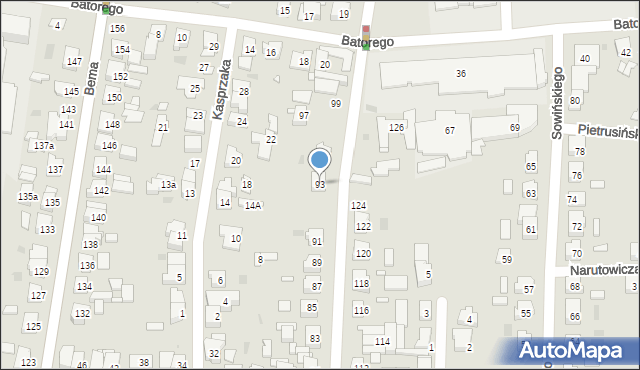 Ostrów Wielkopolski, Traugutta Romualda, gen., 93, mapa Ostrów Wielkopolski