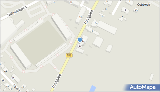 Ostrowiec Świętokrzyski, Traugutta Romualda, gen., 13, mapa Ostrowiec Świętokrzyski